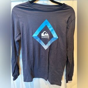 QUIKSILVER Boys Men’s SIZE Large Grey & Blue Long Sleeve Tee Shirt